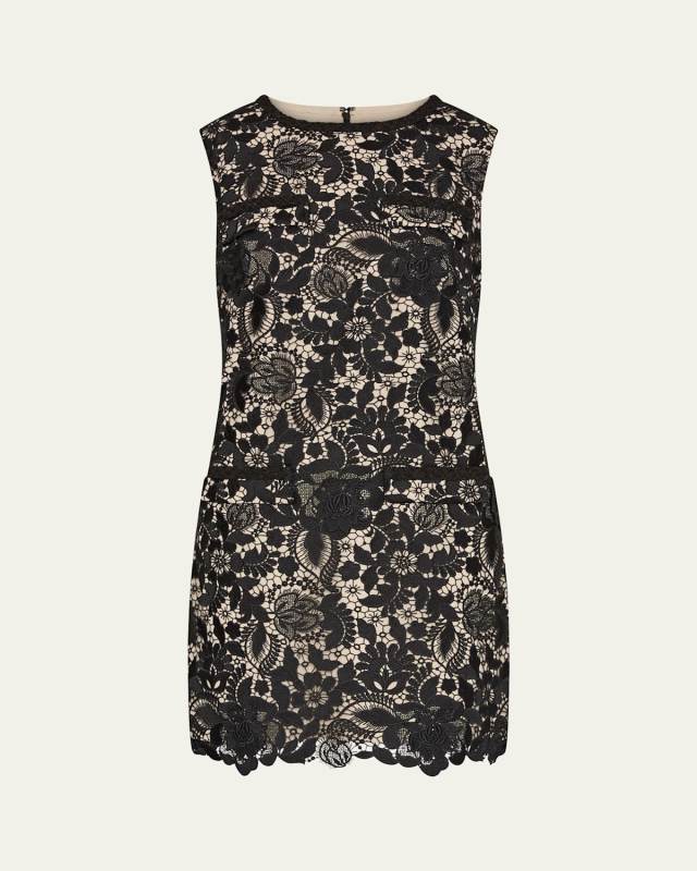 3D Garden Lace Mini Dress